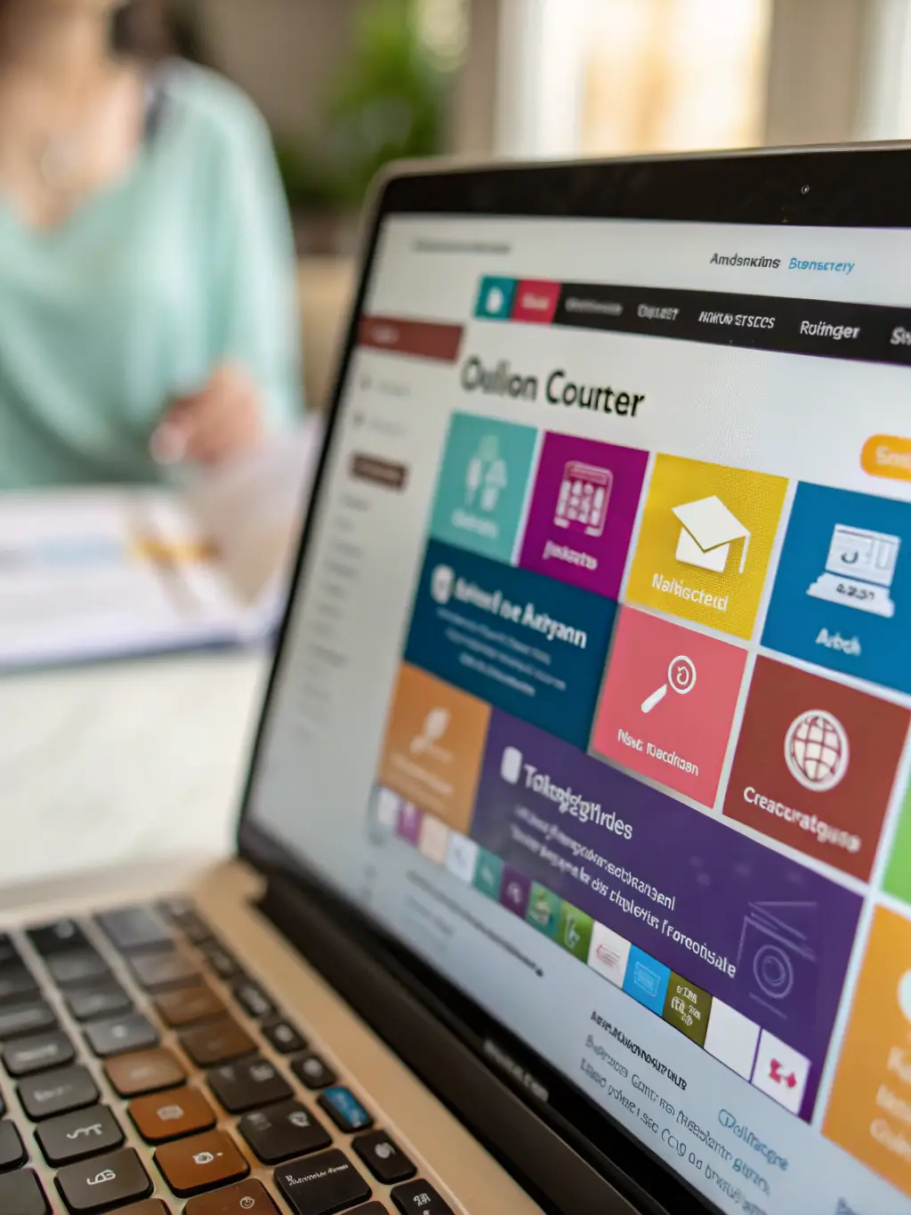 A digital illustration of a computer screen displaying a Taxikurset.no course module, showcasing interactive elements and a user-friendly interface, set in a modern, clean design.